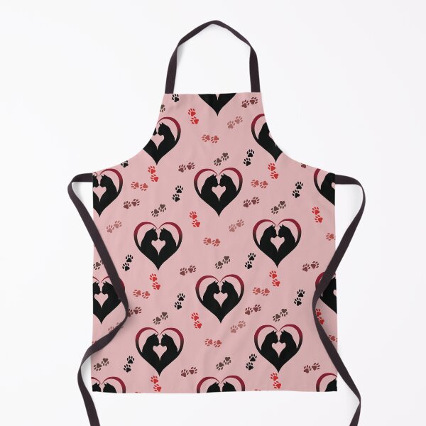 Item preview, Cat Couple Silhouette Heart Seamless Pattern designed and sold by prapapon.