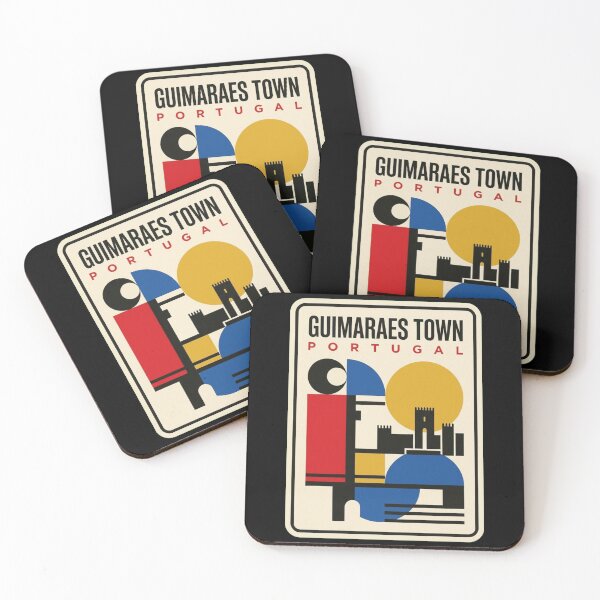 Item preview, Retro Guimaraes Town Bauhaus Geometric Skyline designed and sold by k3rstman1.