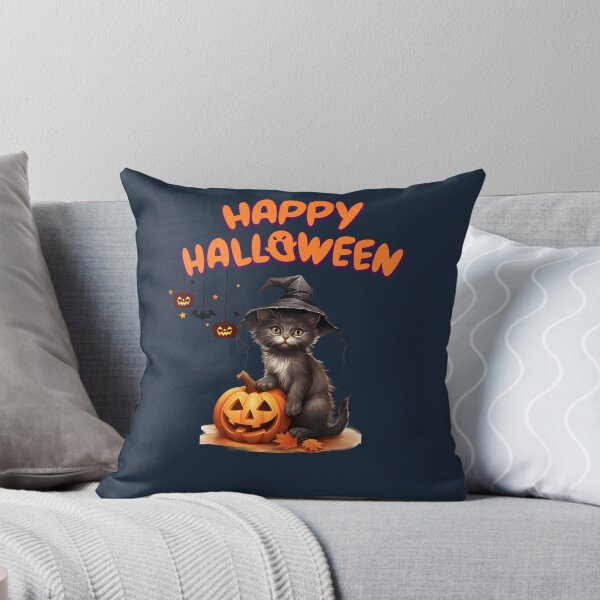 Item preview, Happy Halloween Cute Witchy Cat   designed and sold by MadeByMira.