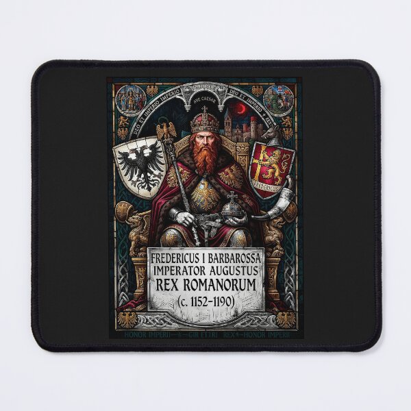Item preview, Frederick I Barbarossa | Imperator Augustus | Medieval Stained Glass Style Art designed and sold by Marginalia Workshop.