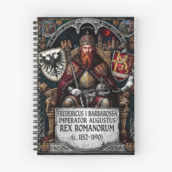 Item preview, Frederick I Barbarossa | Imperator Augustus | Medieval Stained Glass Style Art designed and sold by Marginalia Workshop.