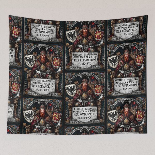 Item preview, Frederick I Barbarossa | Imperator Augustus | Medieval Stained Glass Style Art designed and sold by Marginalia Workshop.