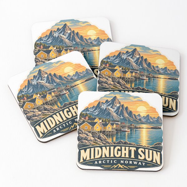 Item preview, Midnight Sun – Arctic Norway Fishing Village | Vintage Nordic Travel designed and sold by ChicClicker.