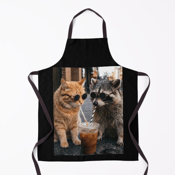 Item preview, Cool Cat Raccoon Friends Sharing Drink designed and sold by ZadehsiGG.
