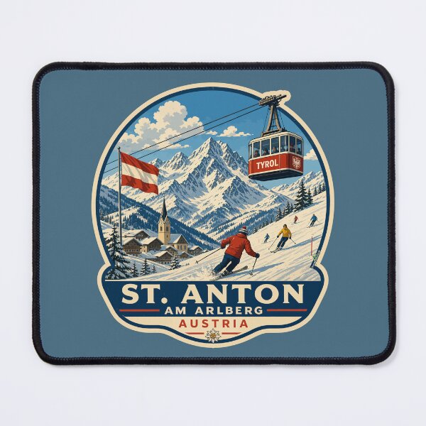 Item preview, St Anton am Arlberg, St. Anton Austria Tyrol Ski Sticker TShirt 05 designed and sold by OuterShellUK.
