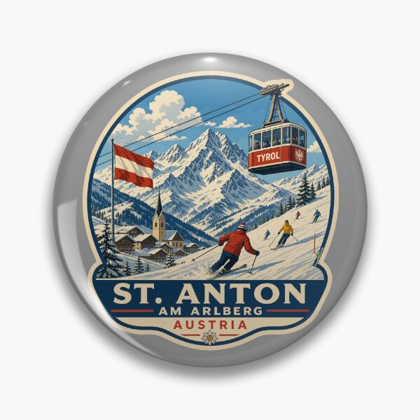 Artikelvorschau, St. Anton am Arlberg, St. Anton Österreich Tirol Ski Sticker TShirt 05 entworfen und verkauft von OuterShellUK.