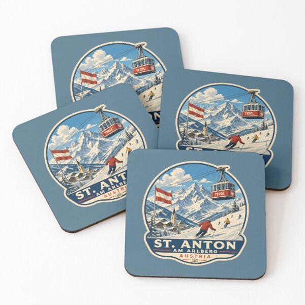 Item preview, St Anton am Arlberg, St. Anton Austria Tyrol Ski Sticker TShirt 05 designed and sold by OuterShellUK.