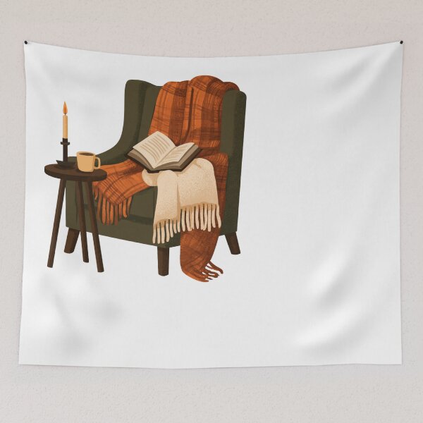 Item preview, Cozy Reading Nook Armchair Book Lover Hygge designed and sold by NicolasGlowArt.