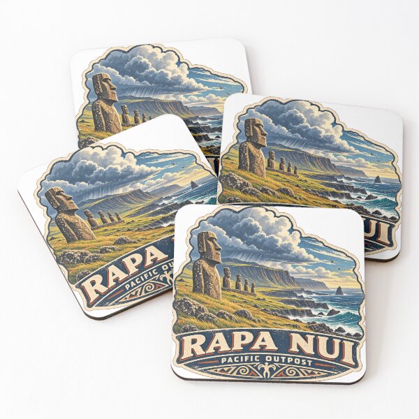 Item preview, Rapa Nui Vintage Travel Sticker – Pacific Outpost Easter Island designed and sold by ChicClicker.