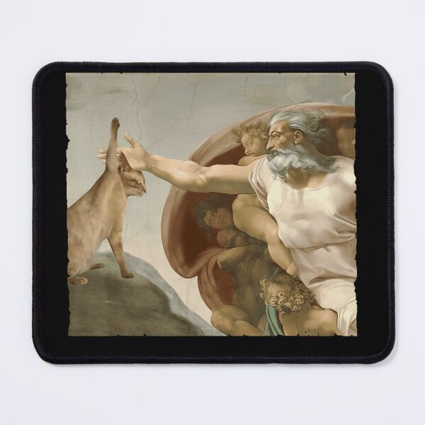 Item preview, Creation Of Adam Cat Parody Funny Renaissance Art Cat Lover designed and sold by ZadehsiGG.