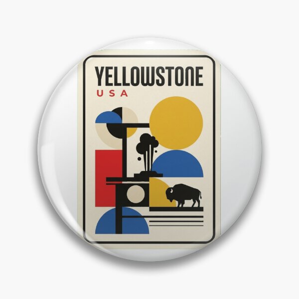 Item preview, Retro Yellowstone Bauhaus Geometric Skyline designed and sold by k3rstman1.
