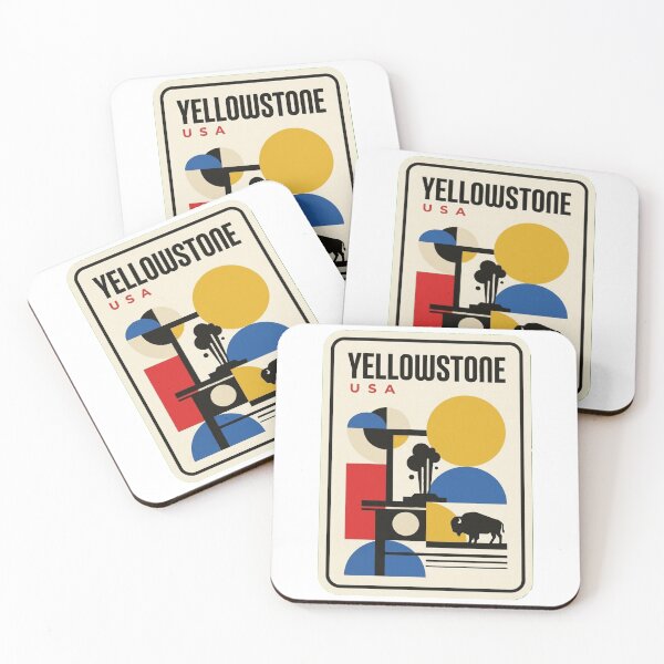 Item preview, Retro Yellowstone Bauhaus Geometric Skyline designed and sold by k3rstman1.