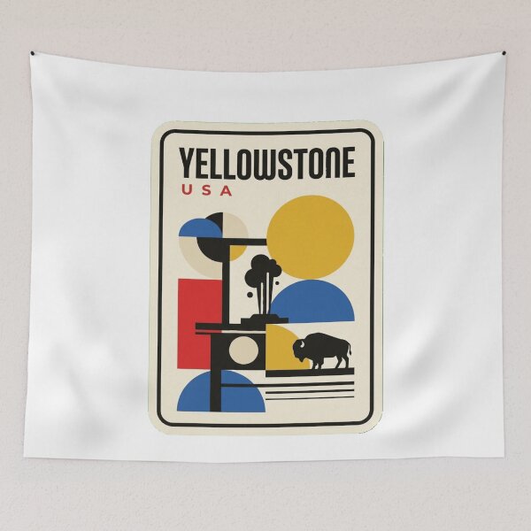Item preview, Retro Yellowstone Bauhaus Geometric Skyline designed and sold by k3rstman1.
