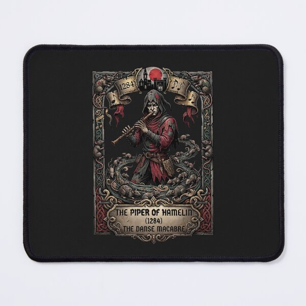 Item preview, The Piper of Hamelin (1284) | The Danse Macabre | Dark Gothic Rat Catcher Art designed and sold by Marginalia Workshop.