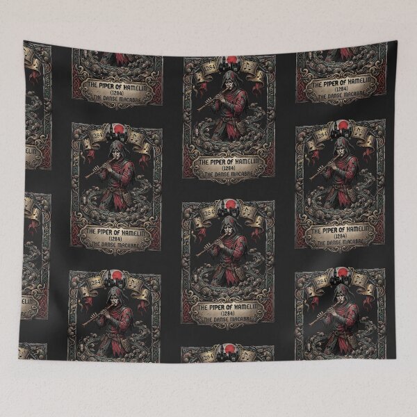 Item preview, The Piper of Hamelin (1284) | The Danse Macabre | Dark Gothic Rat Catcher Art designed and sold by Marginalia Workshop.