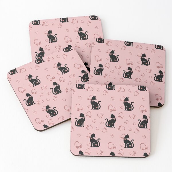 Item preview, Black Cat Silhouette with Heart Seamless Pattern designed and sold by prapapon.