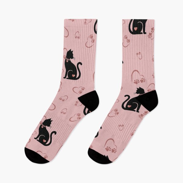 Item preview, Black Cat Silhouette with Heart Seamless Pattern designed and sold by prapapon.