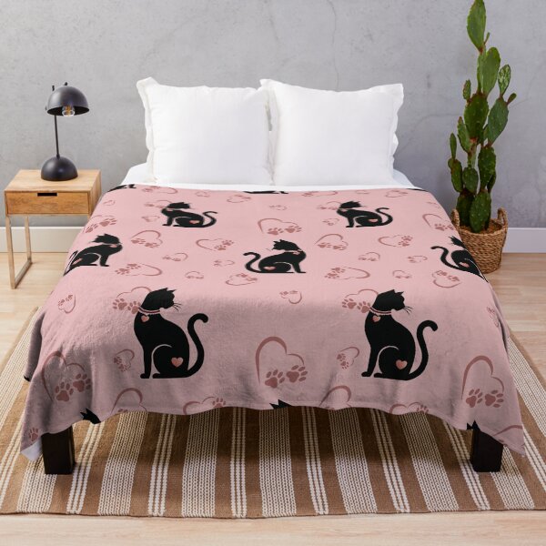 Item preview, Black Cat Silhouette with Heart Seamless Pattern designed and sold by prapapon.