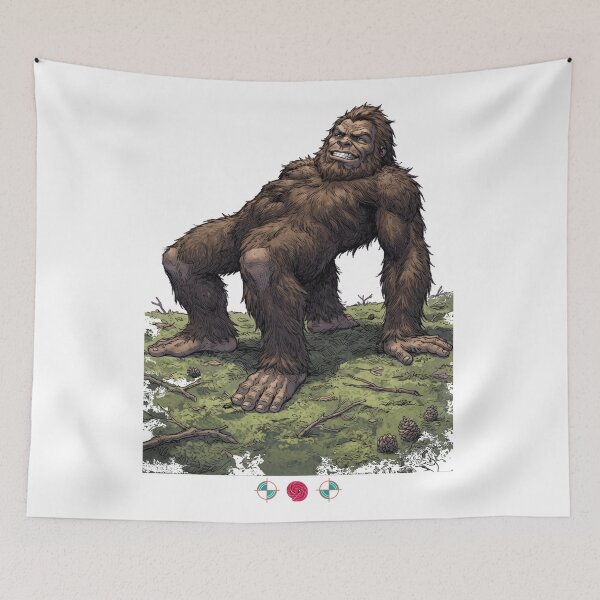 Item preview, Funny Grumpy Bigfoot Doing Yoga Bridge Pose Sasquatch designed and sold by Whimsy Trail Co.