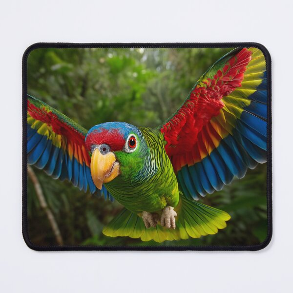 Item preview, Vibrant Parrot in Mid-Flight Jungle Scene Display designed and sold by Artessie.