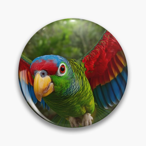 Item preview, Vibrant Parrot in Mid-Flight Jungle Scene Display designed and sold by Artessie.