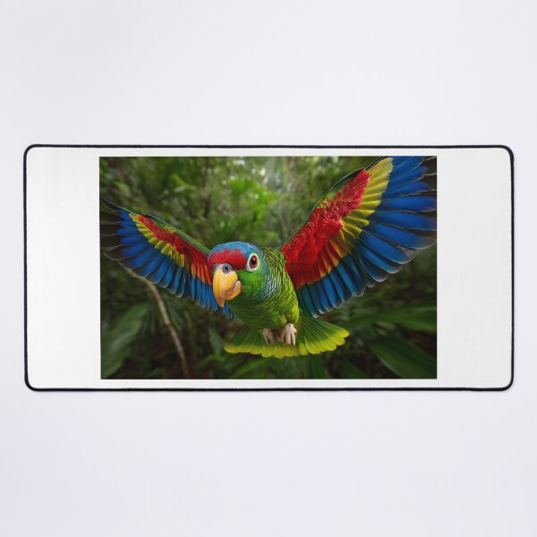 Item preview, Vibrant Parrot in Mid-Flight Jungle Scene Display designed and sold by Artessie.