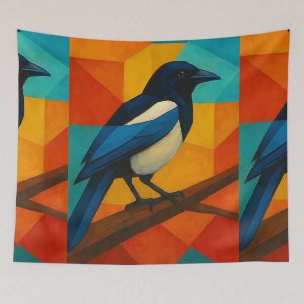 Item preview, Magpie bird - a Geometric illustration. designed and sold by GalleryKauffeld.