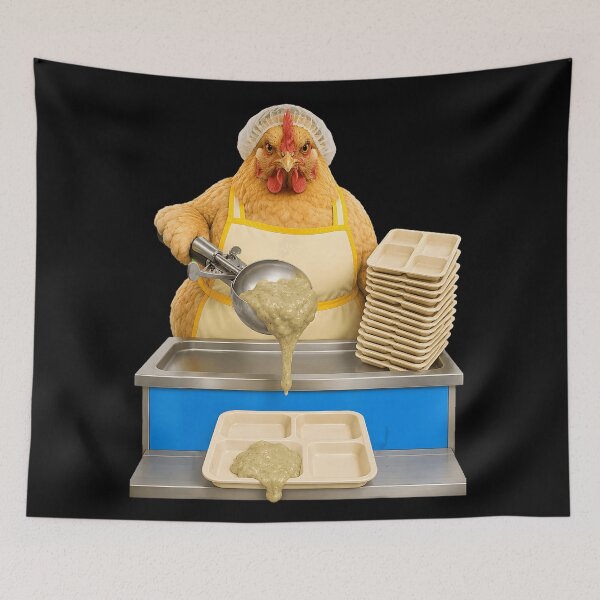 Item preview, Funny Chicken Lunch Lady School Cafeteria designed and sold by ZadehsiGG.