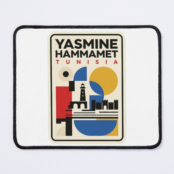 Item preview, Retro Yasmine Hammamet Bauhaus Geometric Skyline designed and sold by k3rstman1.