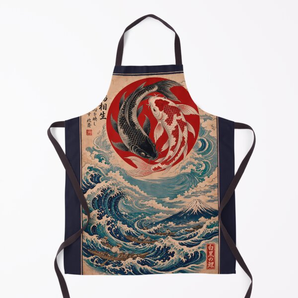 Item preview, Yin Yang Koi Fish 2 - Great Wave & Mount Fuji Ukiyo-e designed and sold by TheSamuraiCat.