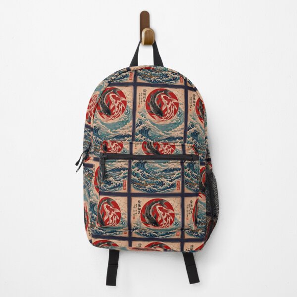 Item preview, Yin Yang Koi Fish 2 - Great Wave & Mount Fuji Ukiyo-e designed and sold by TheSamuraiCat.