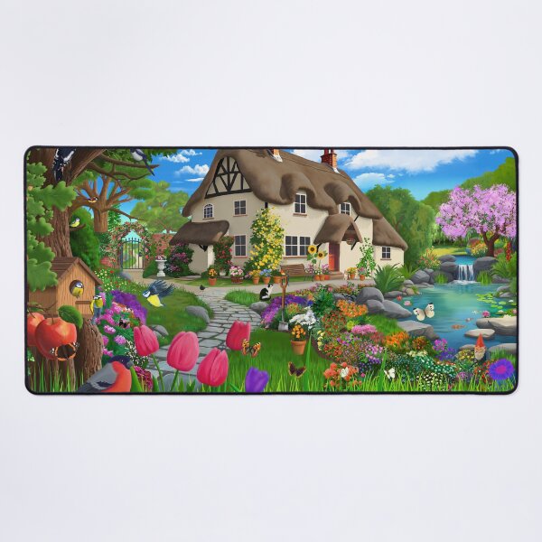 Item preview, Peaceful Cottage Garden designed and sold by GeraldNewtonArt.