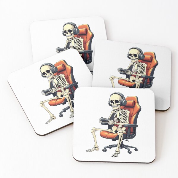 Item preview, Skeleton Gamer Playing Video Games Halloween Humor designed and sold by OddPopARt.