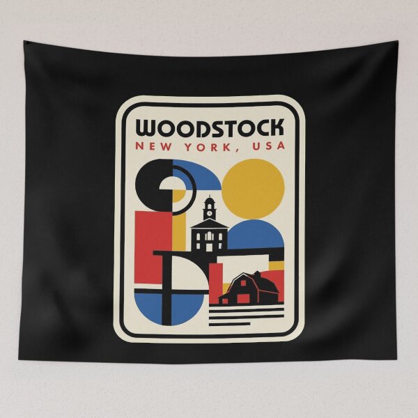 Item preview, Retro Woodstock Bauhaus Geometric Skyline designed and sold by k3rstman1.