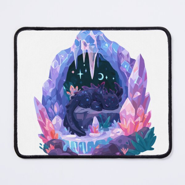 Item preview, Cute Sleeping Dragon Crystal Cave Night Sky designed and sold by NicolasGlowArt.