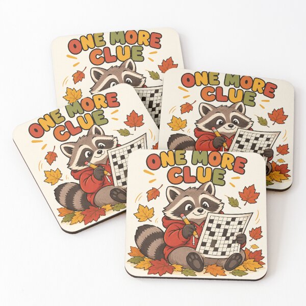 Item preview, One More Clue – Cozy Raccoon Crossword designed and sold by SAS-Designer.