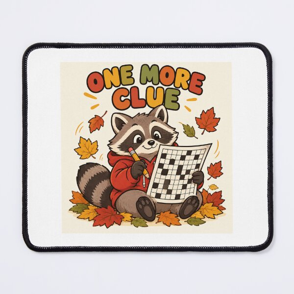 Item preview, One More Clue – Cozy Raccoon Crossword designed and sold by SAS-Designer.