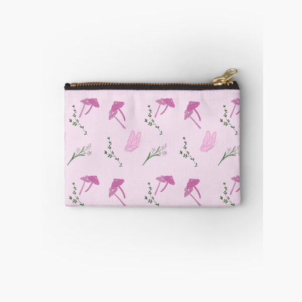 Item preview, Cute pink mushrooms and butterflies seamless pattern, cottagecore botanical fabric design designed and sold by Manyart13031992.