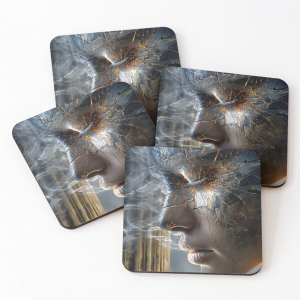 Item preview, Cracked Visage A Portrait of Emotion and Art designed and sold by Artessie.