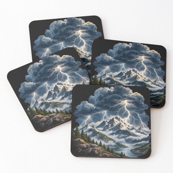 Item preview, Thunderstorm Mountain Landscape | Dramatic Weather Power T-Shirt designed and sold by VaultVibes.