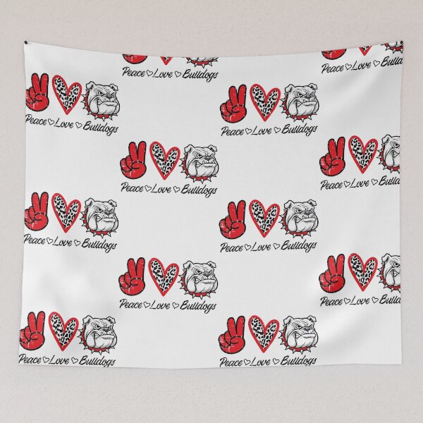 Item preview, Peace Love Bulldog Dog Lover Family Gift designed and sold by OddPopARt.