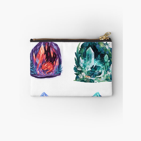 Item preview, Cute Sleeping Dragon Crystal Cave Fantasy Art designed and sold by NicolasGlowArt.