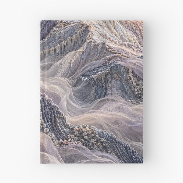 Item preview, Embroidered Mountain Landscape in Soft Pastels – Textile Fantasy Art Print designed and sold by Kaleidoscope Print.