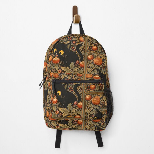 Item preview, Cute Black Cat in Vintage Art Nouveau Autumn Garden designed and sold by PurrfectHome.