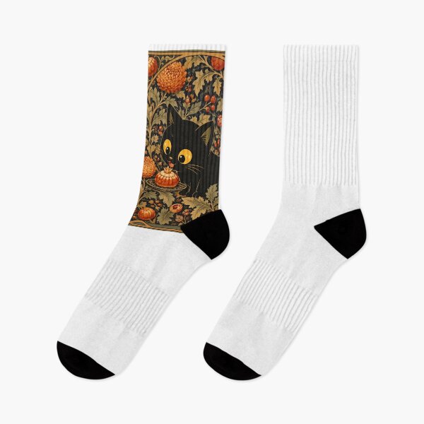 Item preview, Cute Black Cat in Vintage Art Nouveau Autumn Garden designed and sold by PurrfectHome.