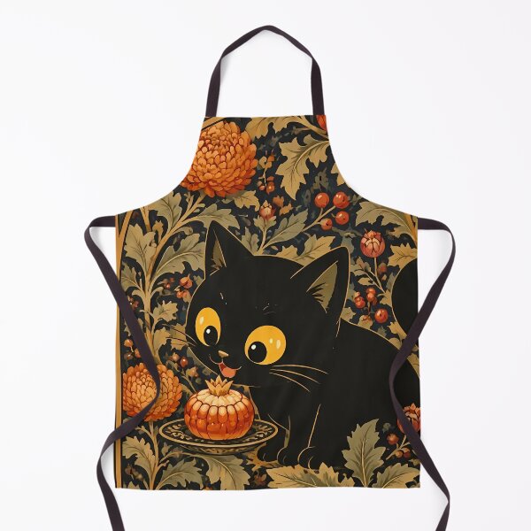 Item preview, Cute Black Cat in Vintage Art Nouveau Autumn Garden designed and sold by PurrfectHome.