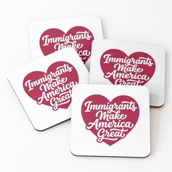 Item preview, Immigrants Make America Great Red Heart Pro Immigration Activist Civil Rights Quote    designed and sold by raedattia.
