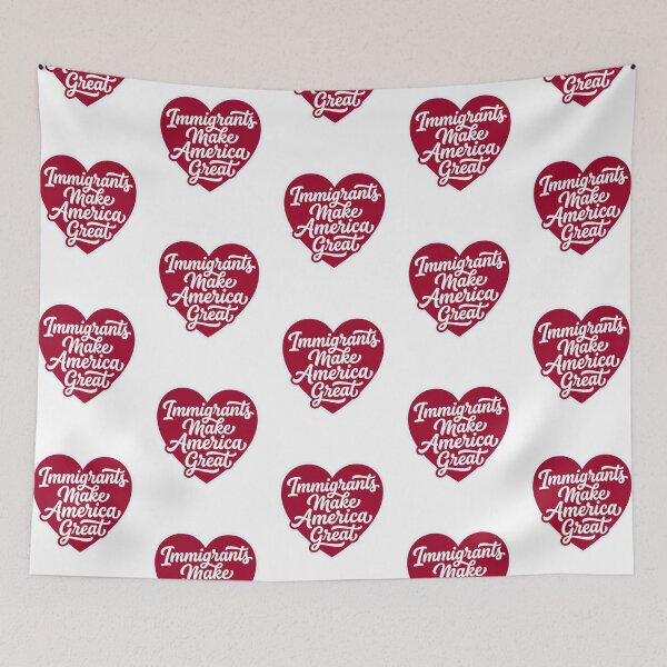Item preview, Immigrants Make America Great Red Heart Pro Immigration Activist Civil Rights Quote    designed and sold by raedattia.