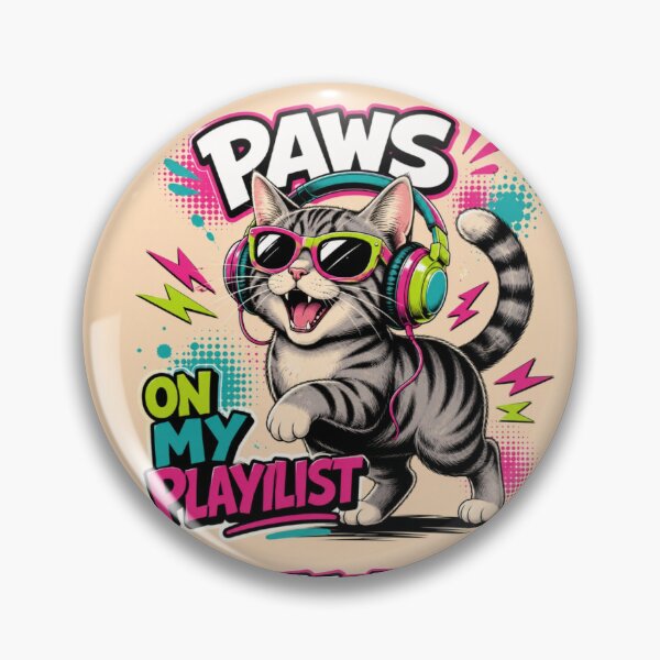 Item preview, Paws On My Playlist – Funny Cat Music Lover Graphic designed and sold by ArtoryNest.