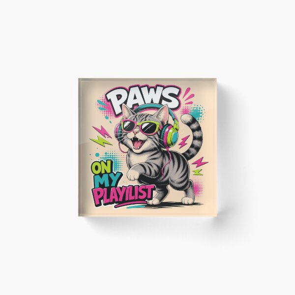 Item preview, Paws On My Playlist – Funny Cat Music Lover Graphic designed and sold by ArtoryNest.